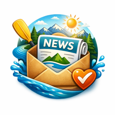 Ein Cartoon-Bild mit einem stilisierten Newsletter